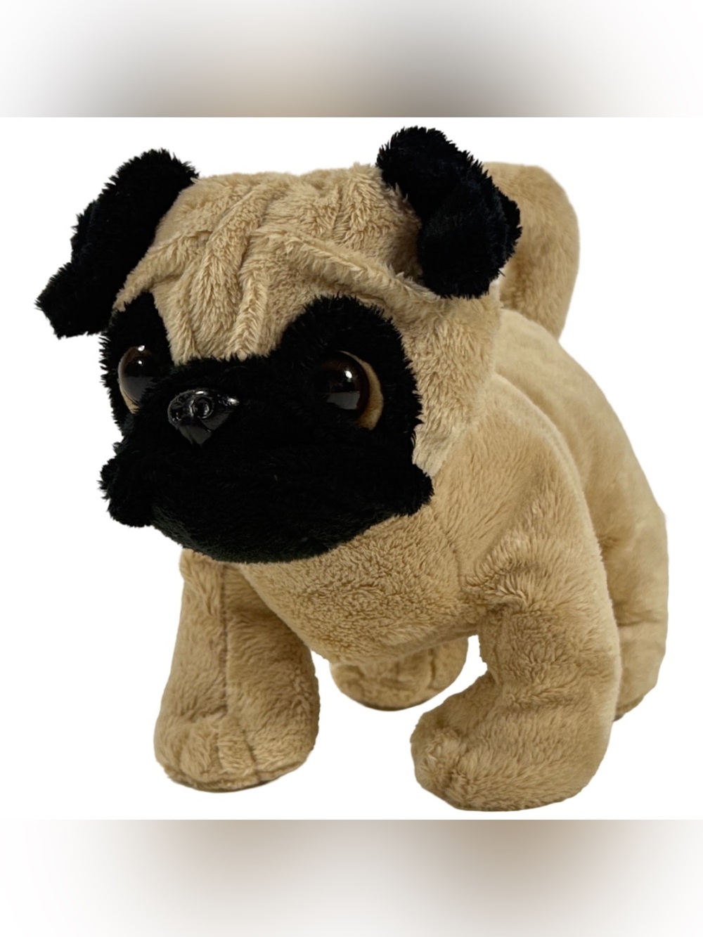 GANZ Webkinz Pug Dog Plush Stuffed 8" Soft Toy Beige Black Puppy HM105 No Code